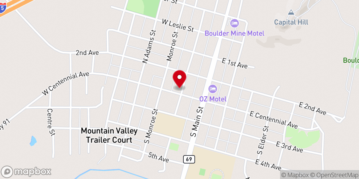 Map showing location of Boulder United Methodist Church