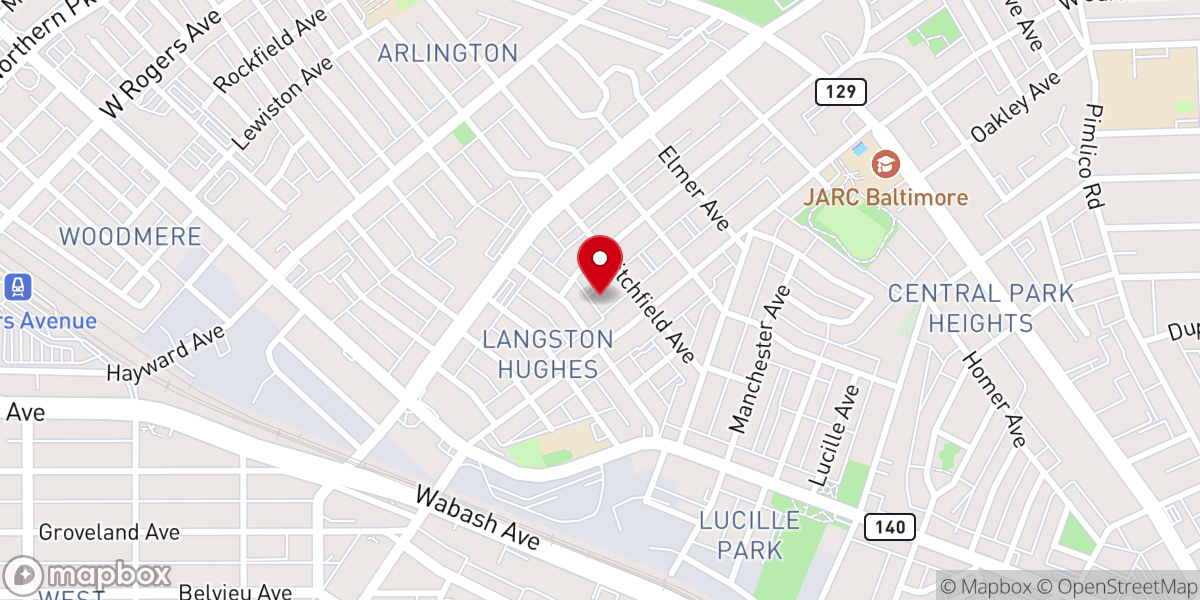 Map showing location of The Fathers House of Baltimore