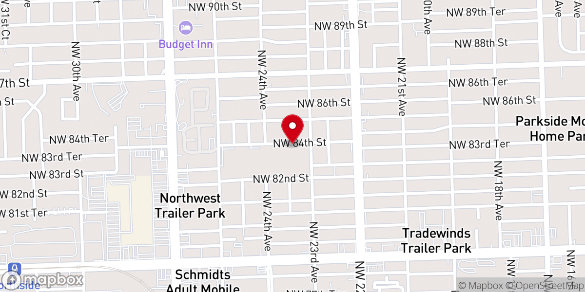 Map showing location of New Life Holy Ghost Deliverance Ministries Inc