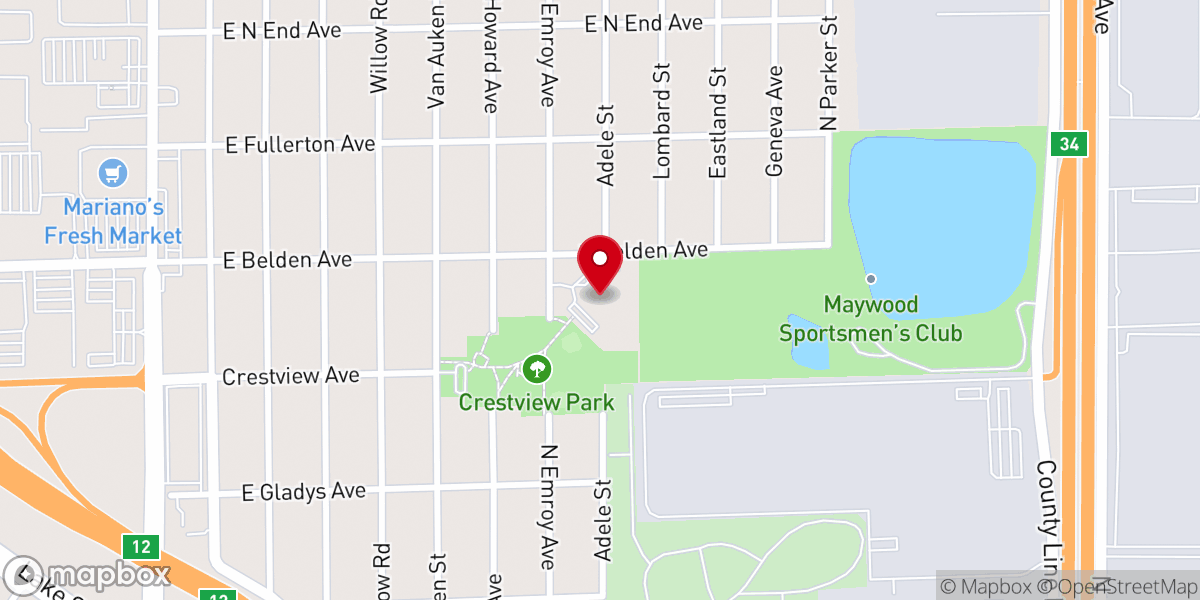 Map showing location of Vineyard Presbyterian Church