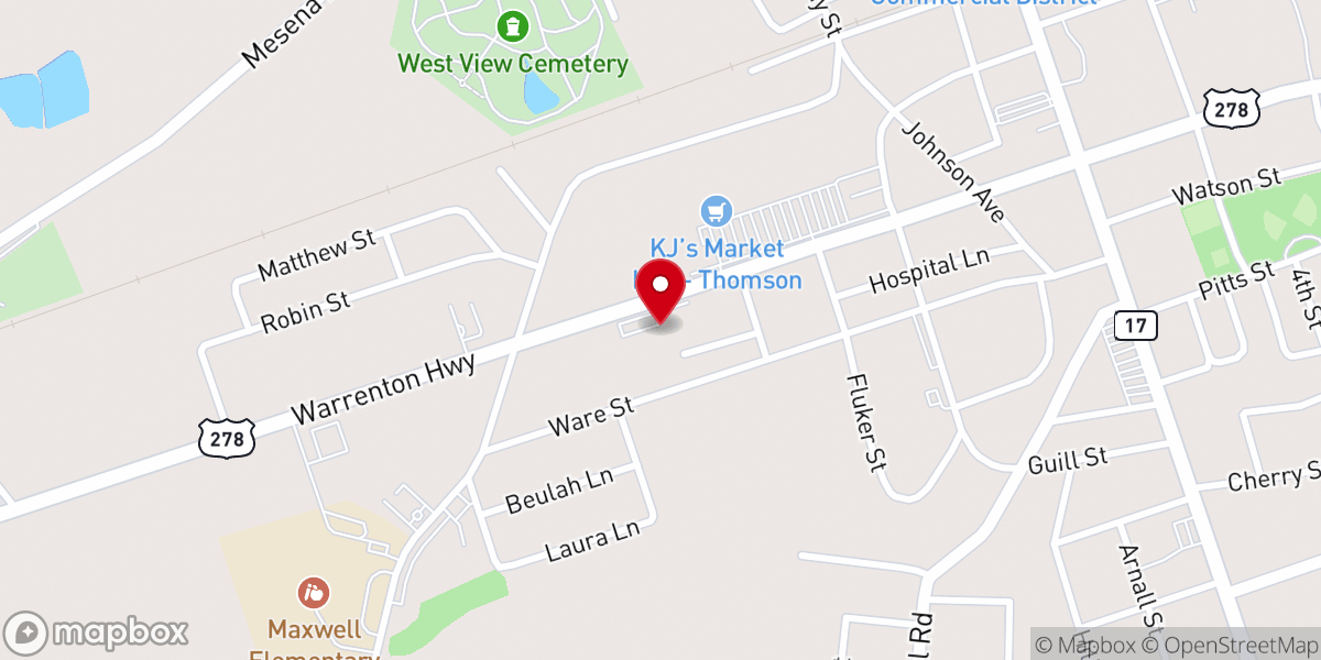 Map showing location of Thomson Family YMCA