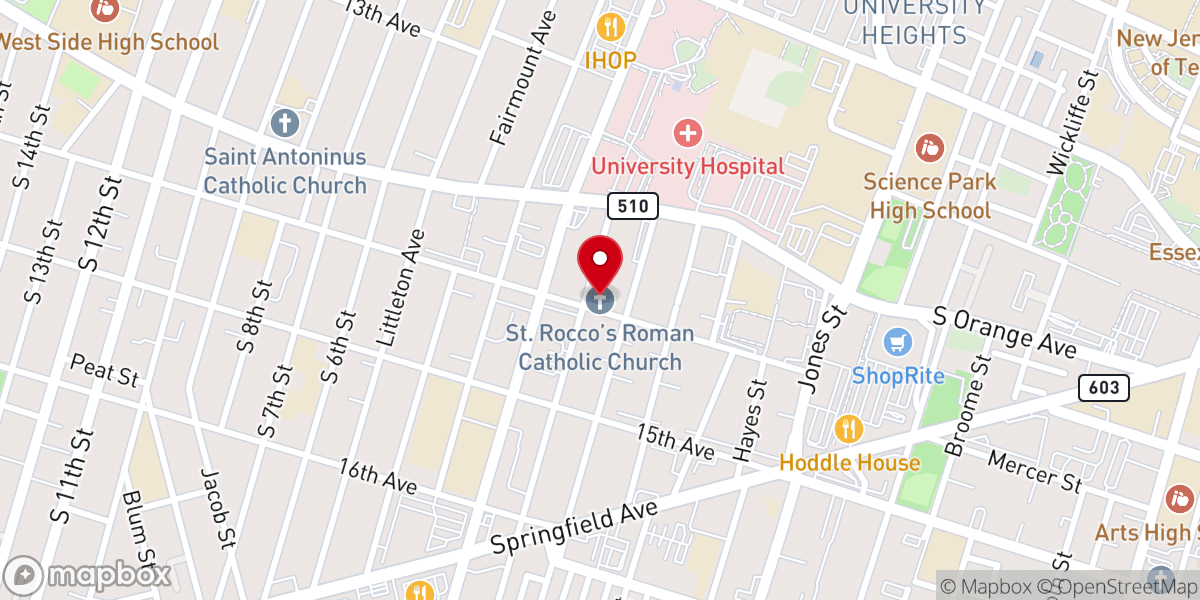 Map showing location of St. Rocco's Roman Catholic Church