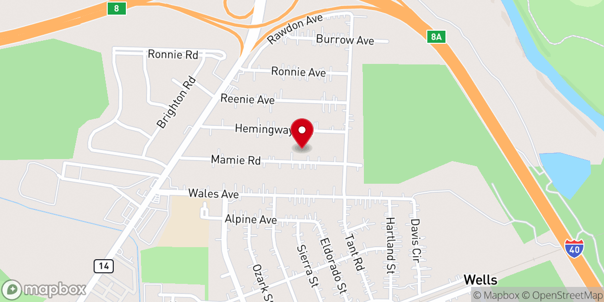 Map showing location of Calvary Chapel of Memphis
