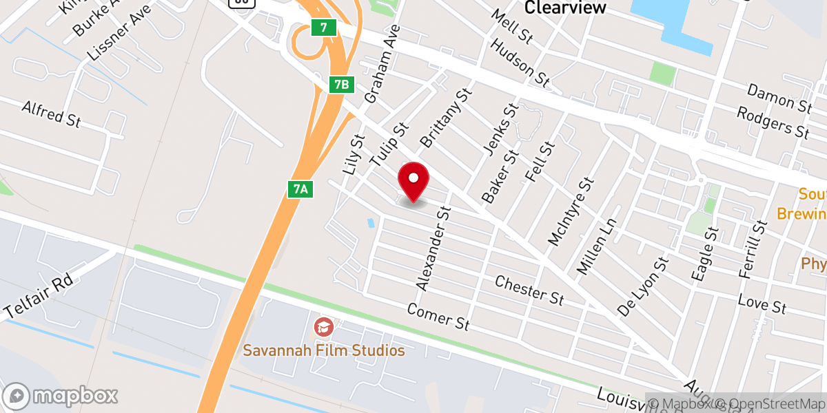 Map showing location of Tree of Life Apostolic Church
