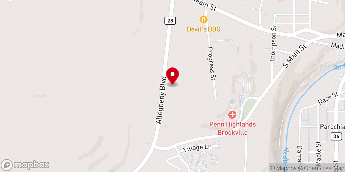 Map showing location of Brookville Food Pantry