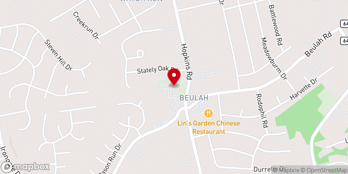 Map showing location of Beulah United Methodist Church