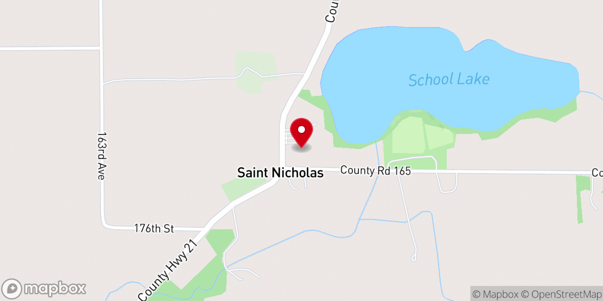 Map showing location of St Nicholas Catholic Church