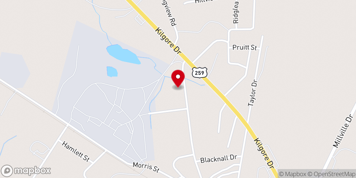 Map showing location of Longview Drive Baptist Church