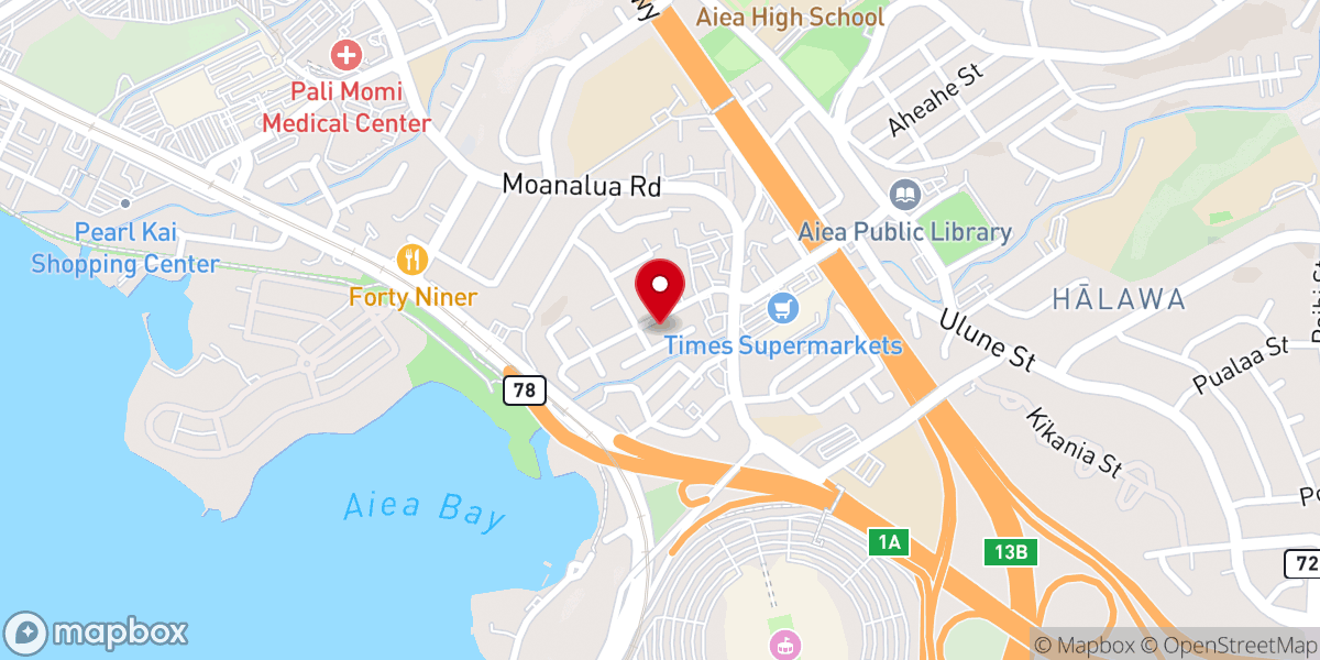 Map showing location of Soto Mission of Aiea