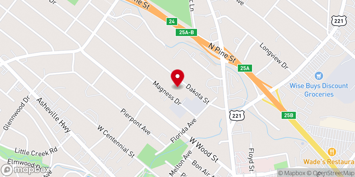 Map showing location of Reeves Memorial Baptist Church