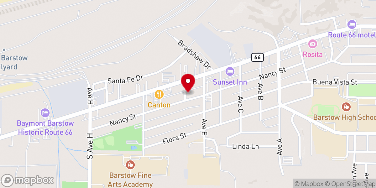 Map showing location of Mojave Desert Christian Church