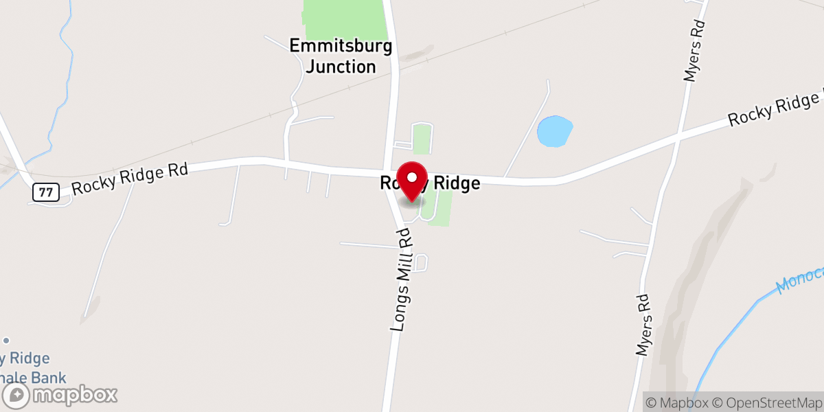 Map showing location of Mount Tabor United Church of Christ