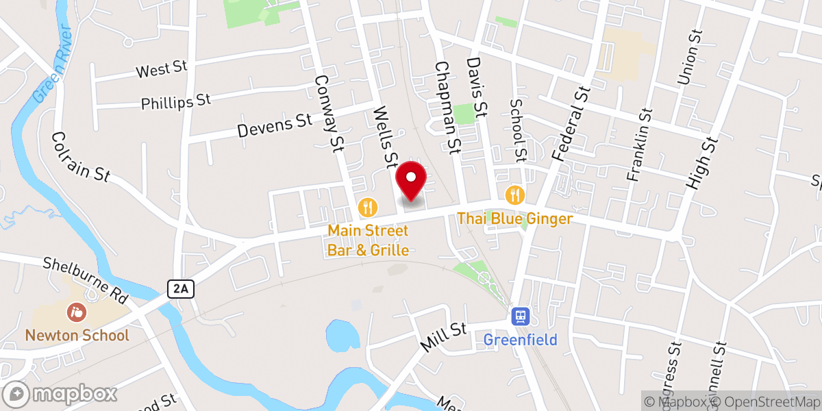 Map showing location of Greenfield Baptist Church