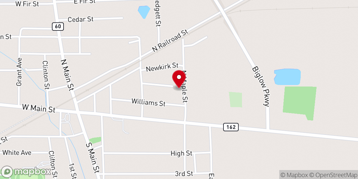 Map showing location of Second Baptist Church