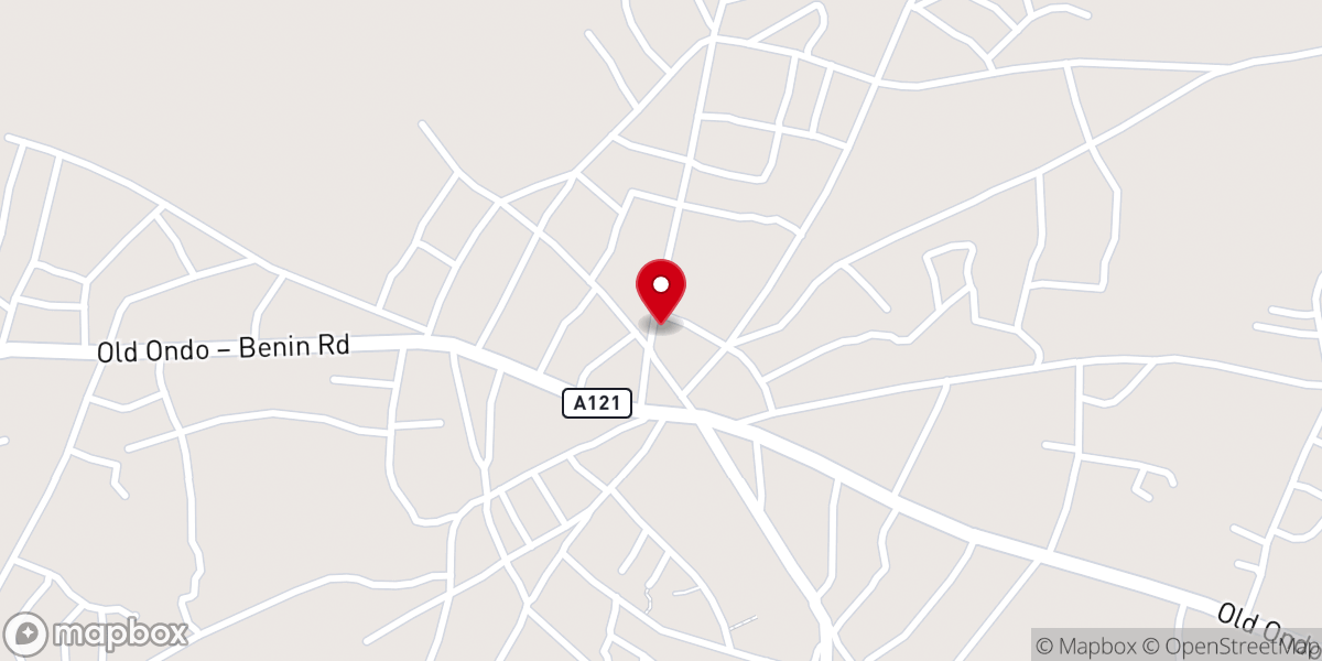 Map showing location of Goodnews International Christian Church