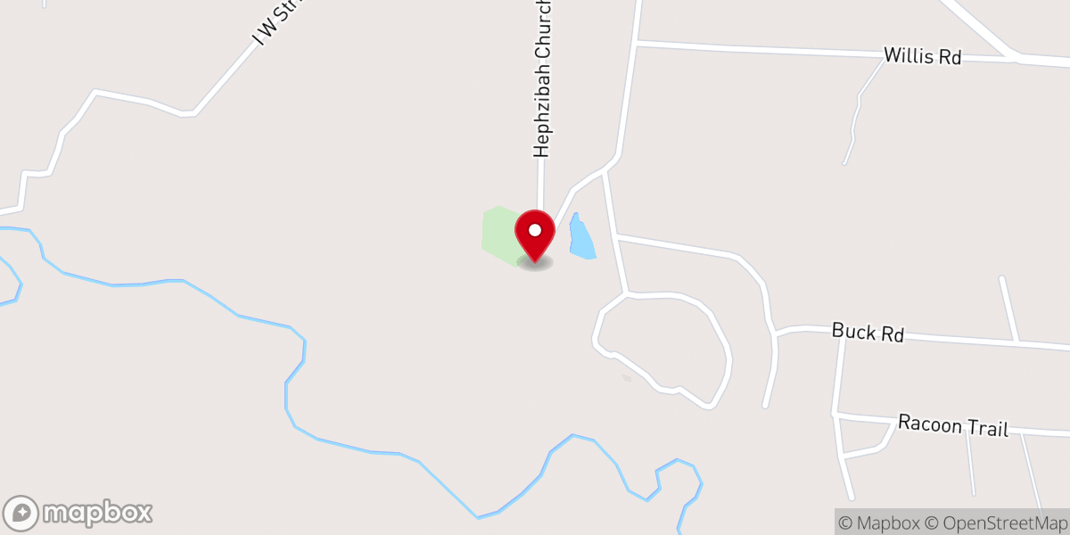 Map showing location of Hephzibah Church