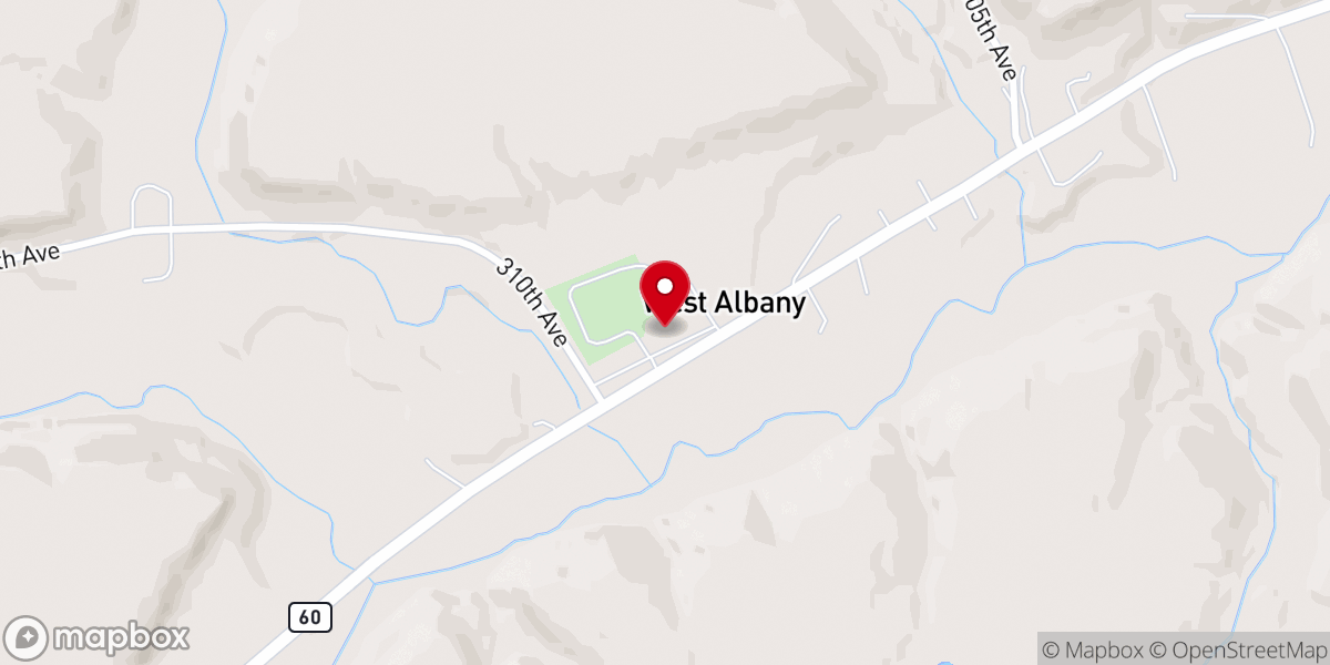 Map showing location of St. Patrick's Catholic Church