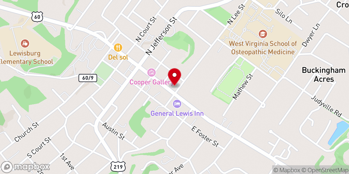 Map showing location of Lewisburg United Methodist Church