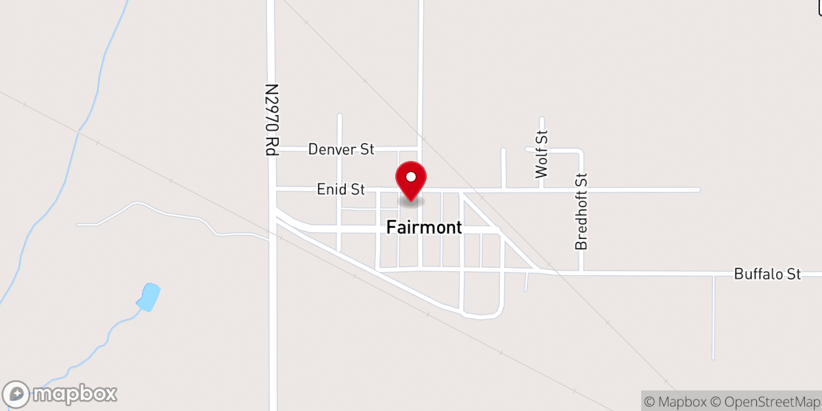 Map showing location of Fairmont Town Hall