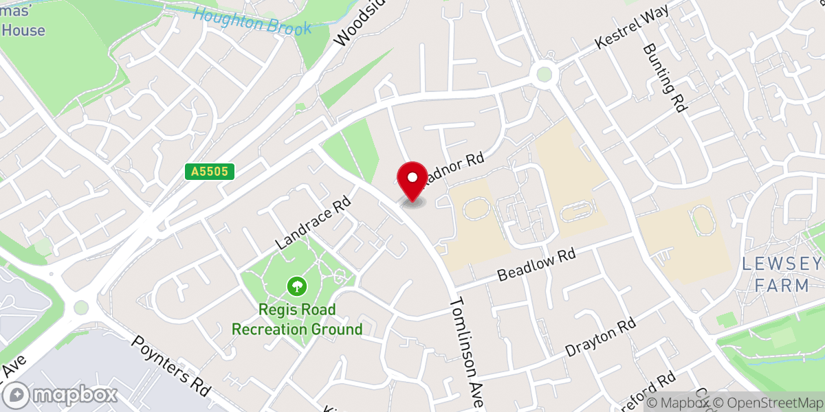 Map showing location of Lewsey Pentecostal Church