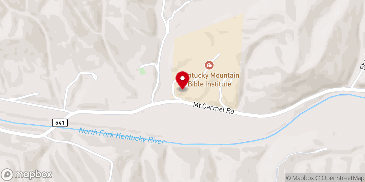 Map showing location of Kentucky Mountain Bible College