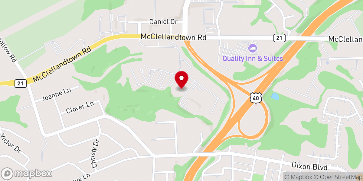 Map showing location of Cherry Tree Alliance Church