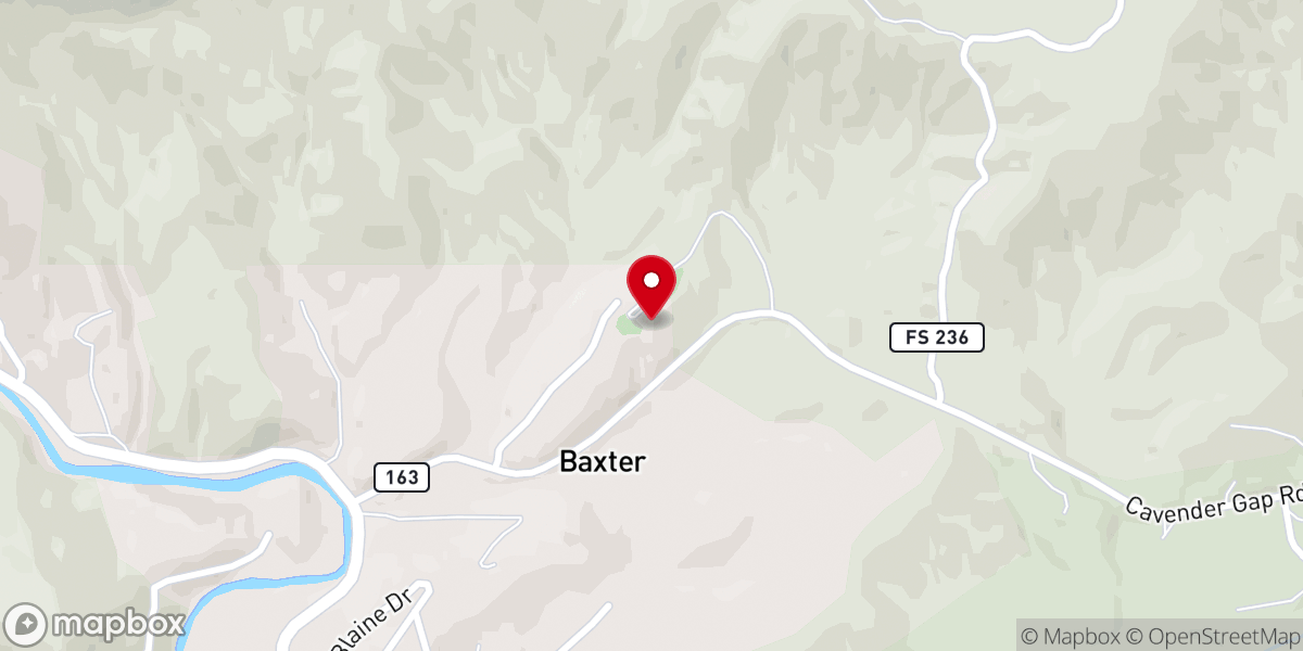 Map showing location of Corinth Baptist Church