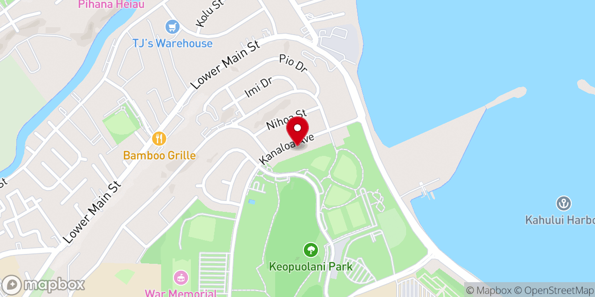 Map showing location of Maui Full Gospel Church