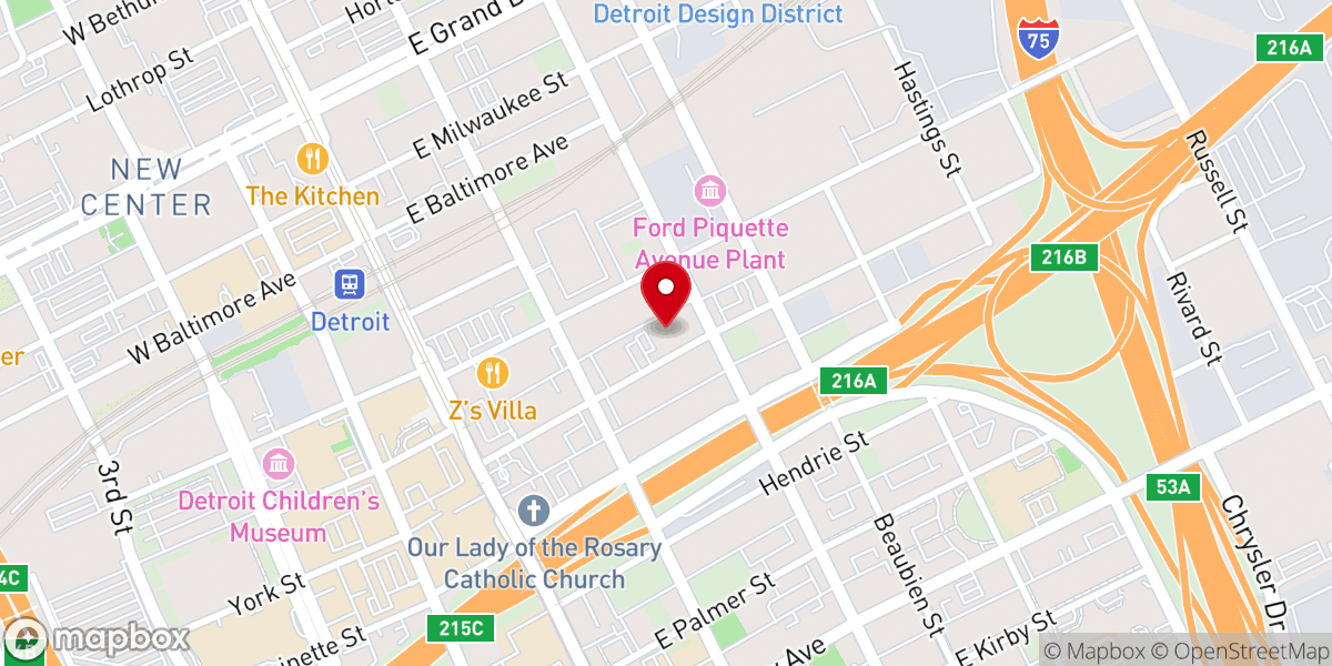 Map showing location of Oakland Avenue Missionary Baptist Church