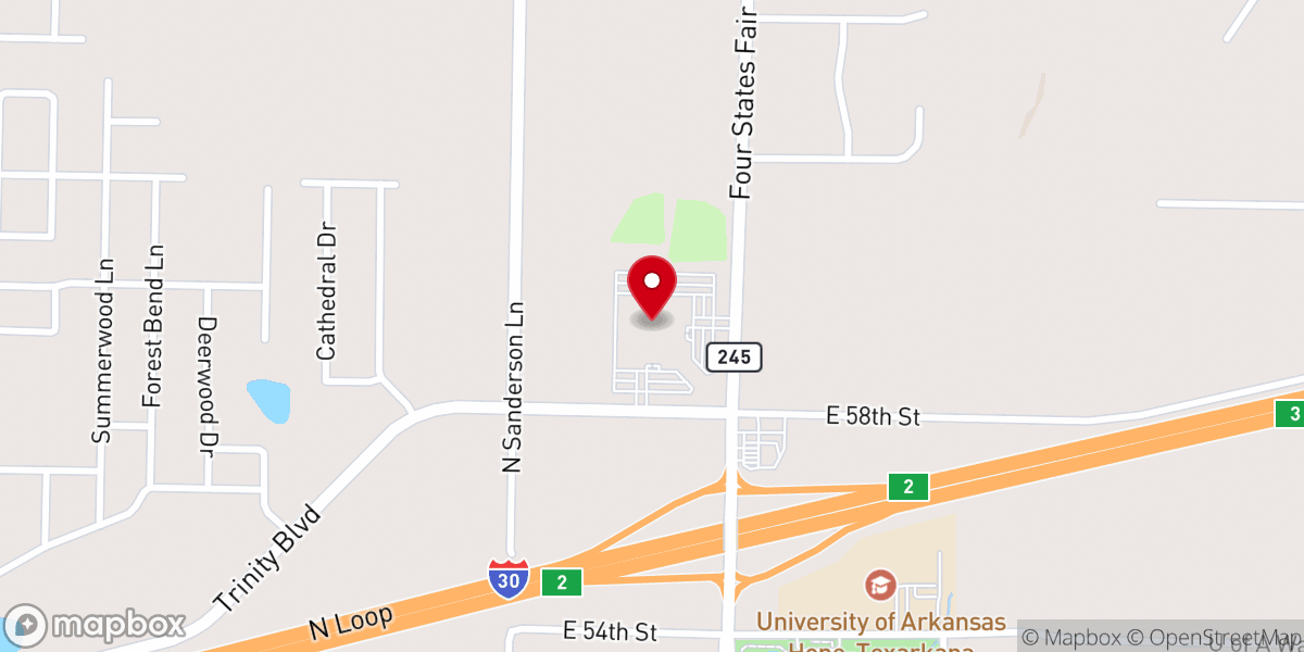 Map showing location of Trinity Baptist Church