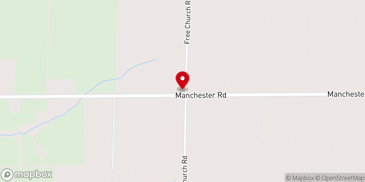 Map showing location of Manchester Church
