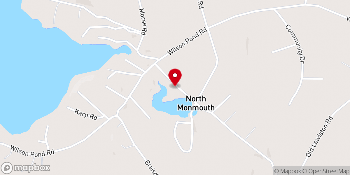 Map showing location of North Monmouth Community Church