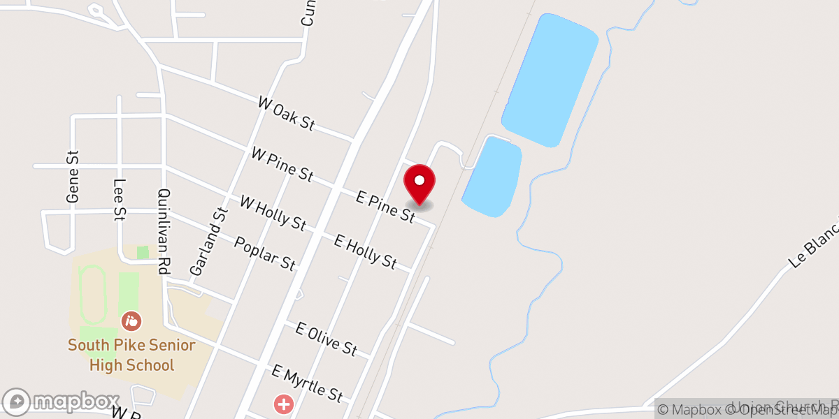 Map showing location of New Zion Baptist Church