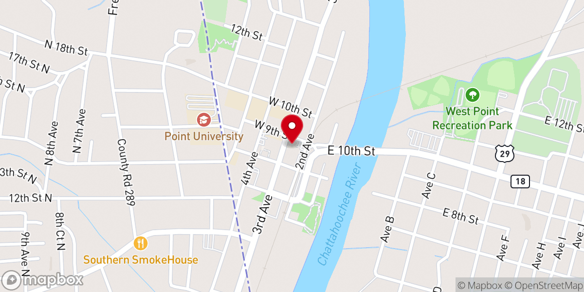 Map showing location of Refuge Point Church