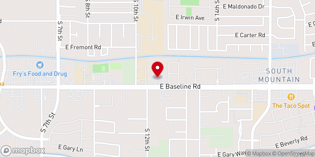 Map showing location of Life Church at South Mountain