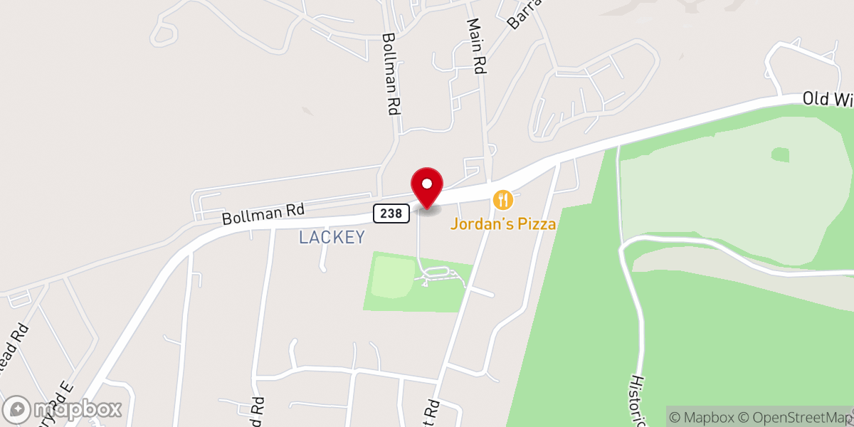 Map showing location of Lackey Post Office