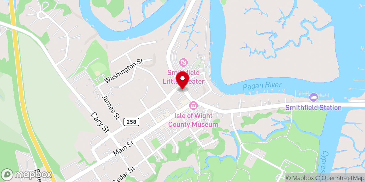 Map showing location of Smithfield Winery