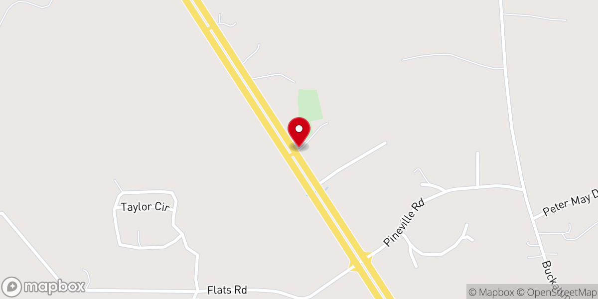 Map showing location of Pineville Missionary Baptist Church