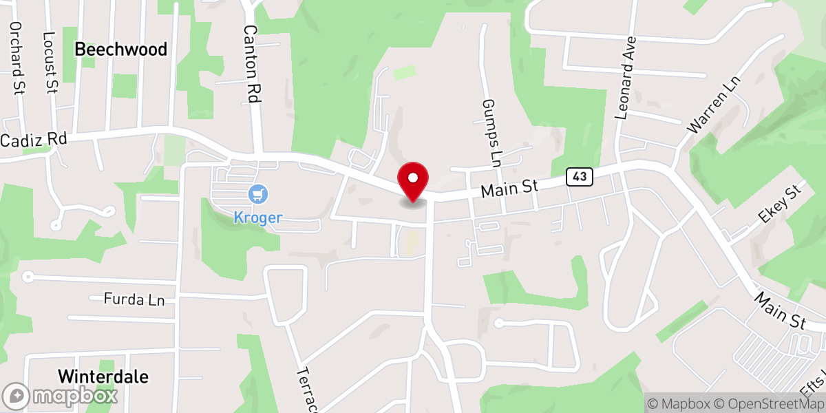 Map showing location of Wintersville Methodist Church