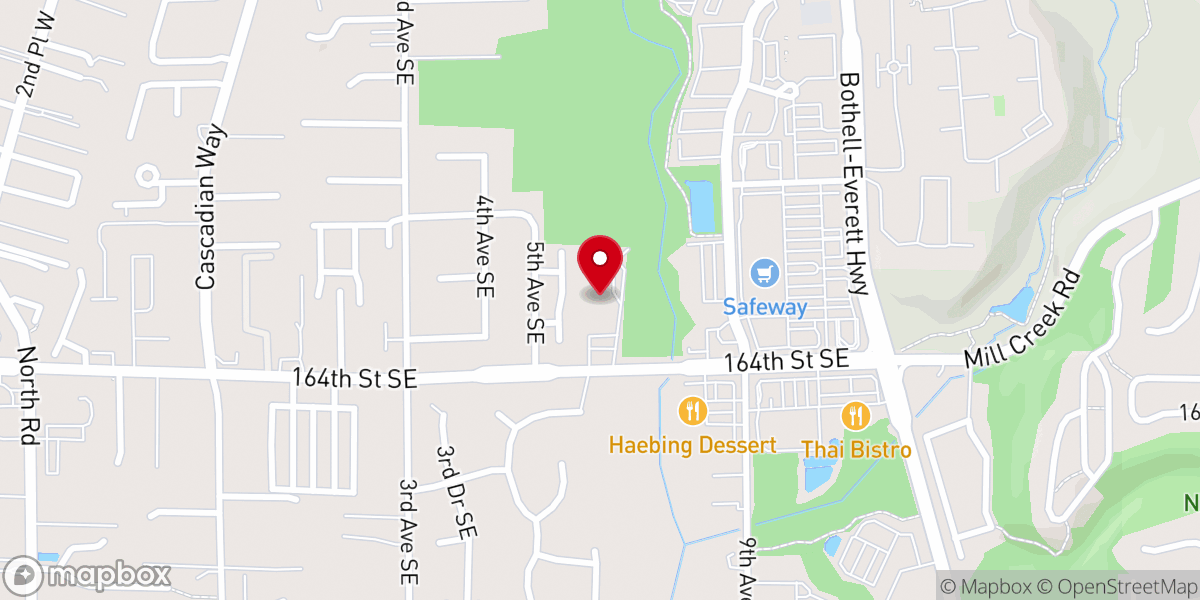 Map showing location of North Creek Presbyterian Church