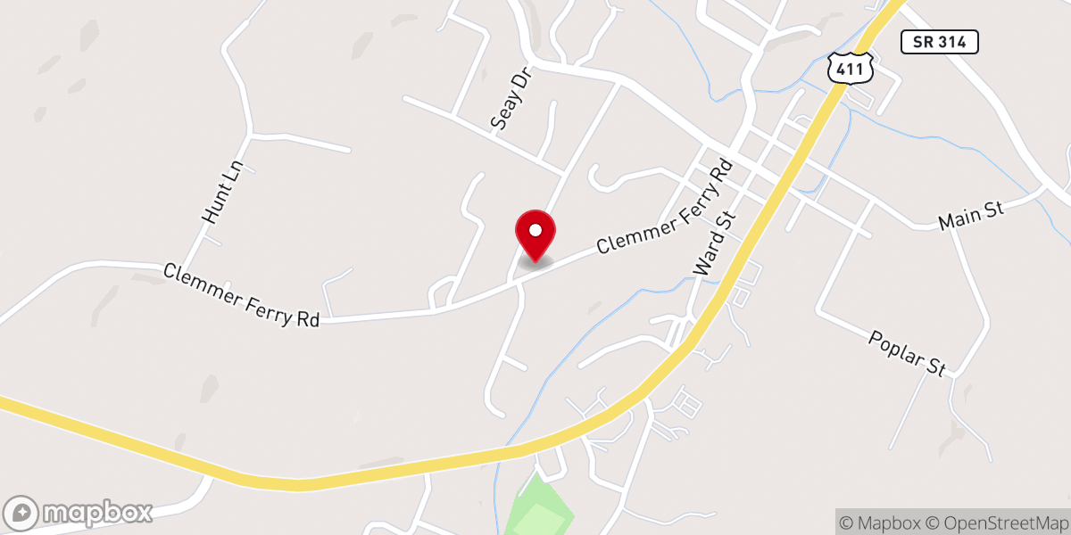 Map showing location of Benton Church Of God