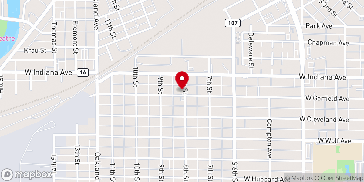 Map showing location of Pilgrim Rest Missionary Baptist