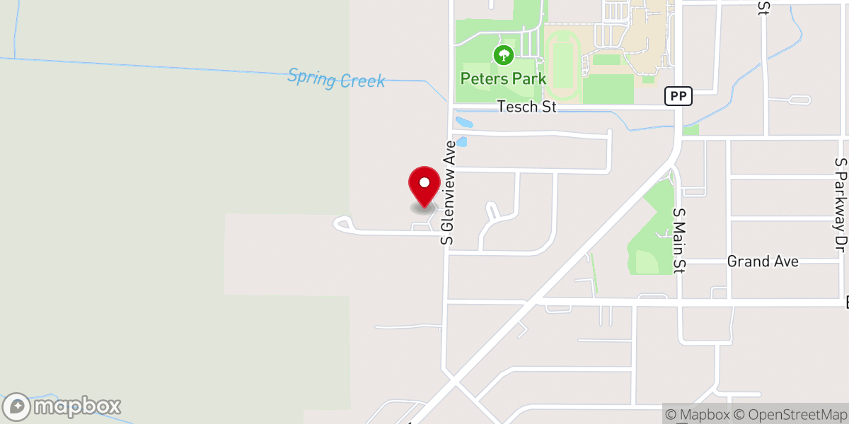 Map showing location of Peace United Church of Christ