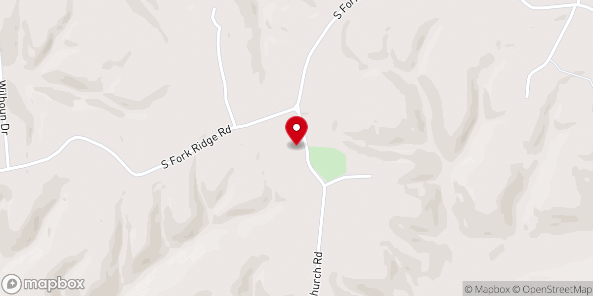 Map showing location of South Fork Church