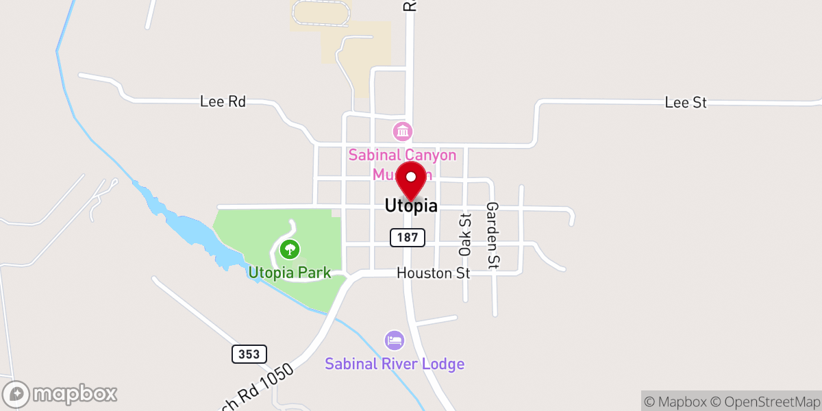 Map showing location of Utopia