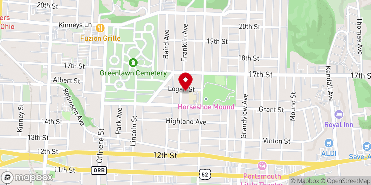 Map showing location of Franklin Avenue United Methodist Church