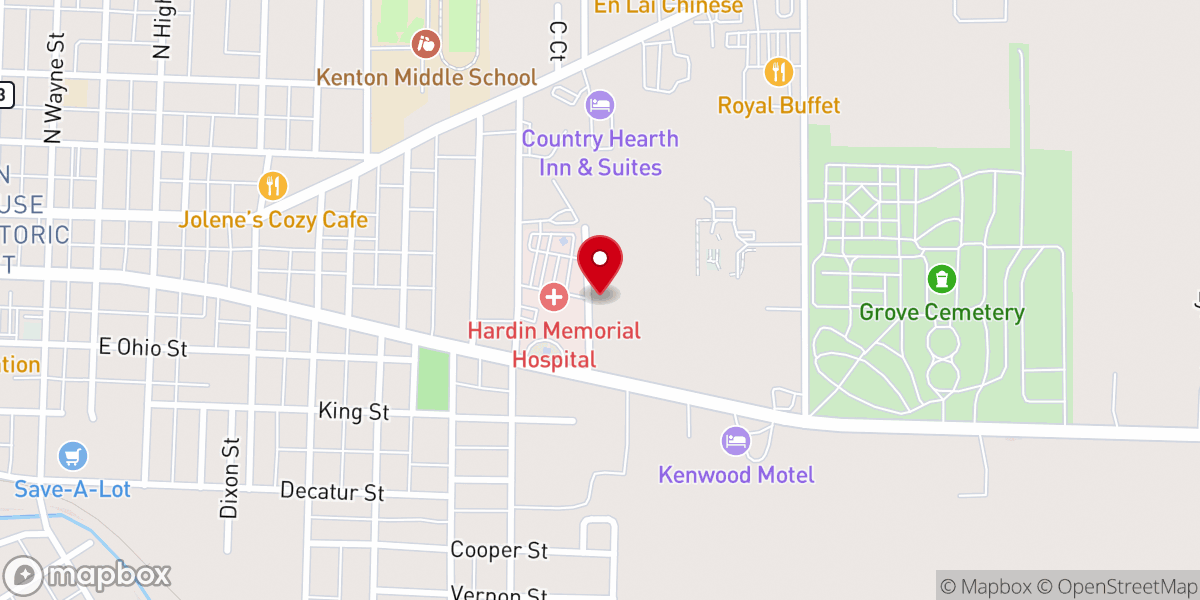 Map showing location of Grace Ev. Lutheran Church