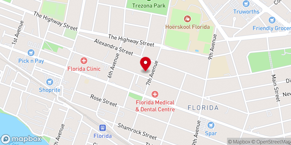 Map showing location of Florida Methodist Church of SA