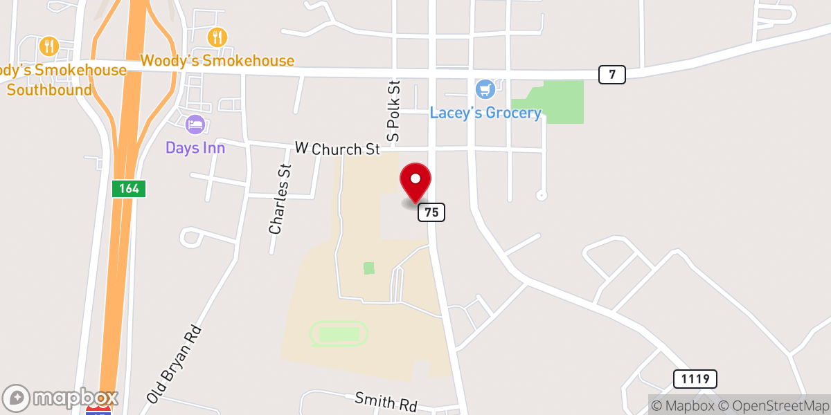 Map showing location of St. Leo the Great Catholic Church