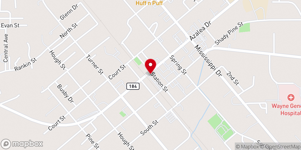 Map showing location of Mississippi Baptist Children's Village